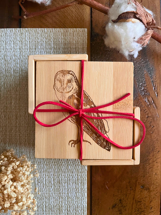 Wooden Coaster set of 6 with holder