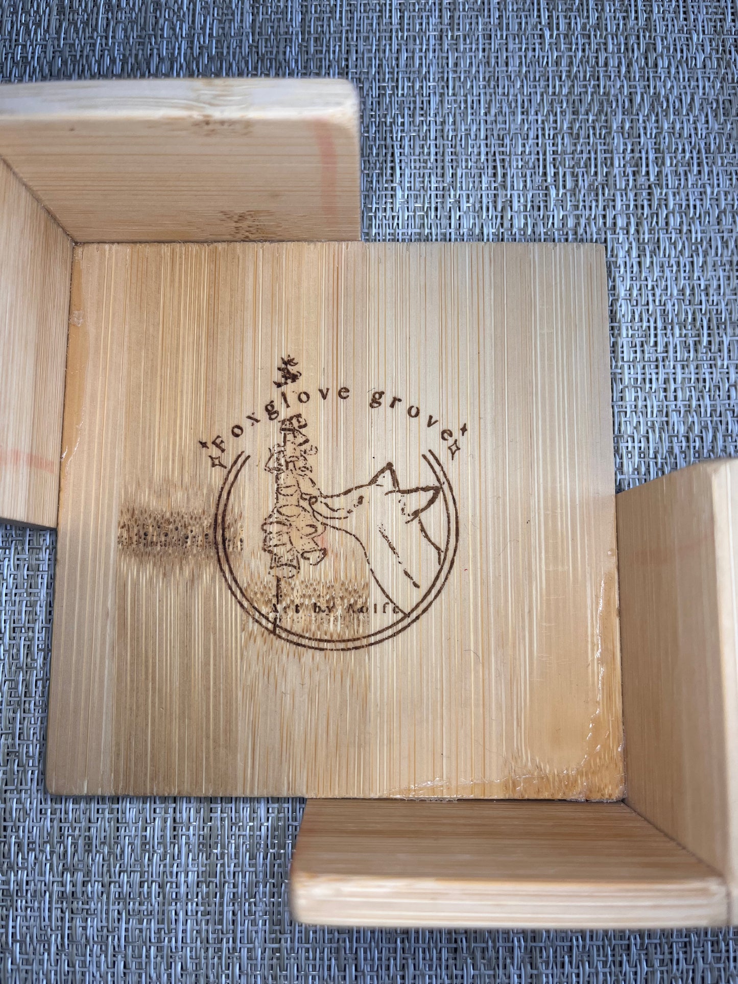 Wooden Coaster set of 6 with holder