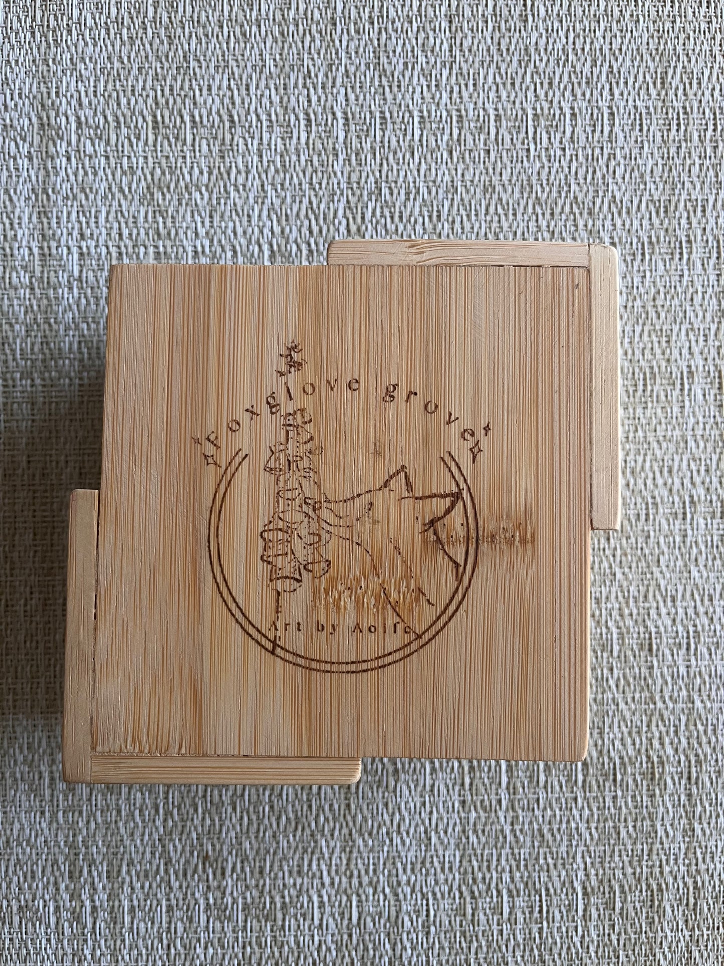 Wooden Coaster set of 6 with holder